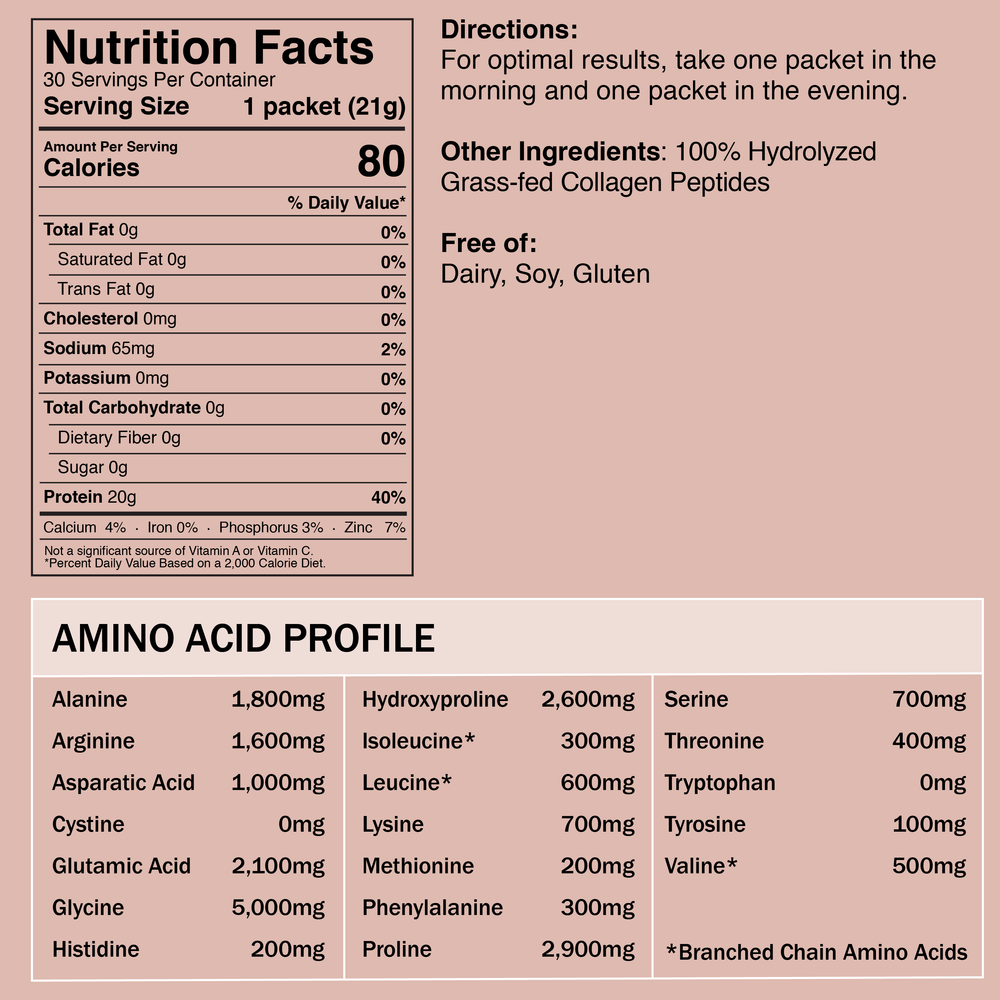 Unflavored Collagen Peptides, 30 Single Servings