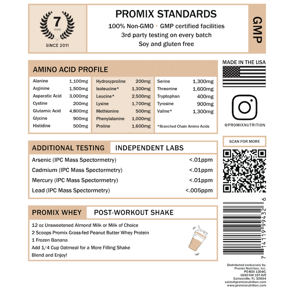 Peanut Butter Grass-fed Native Irish Whey Protein, 5 LB Container