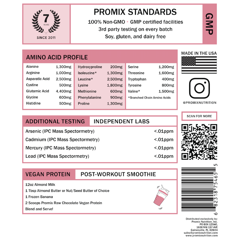 Raw Chocolate Vegan Protein Powder, 5 LB Container