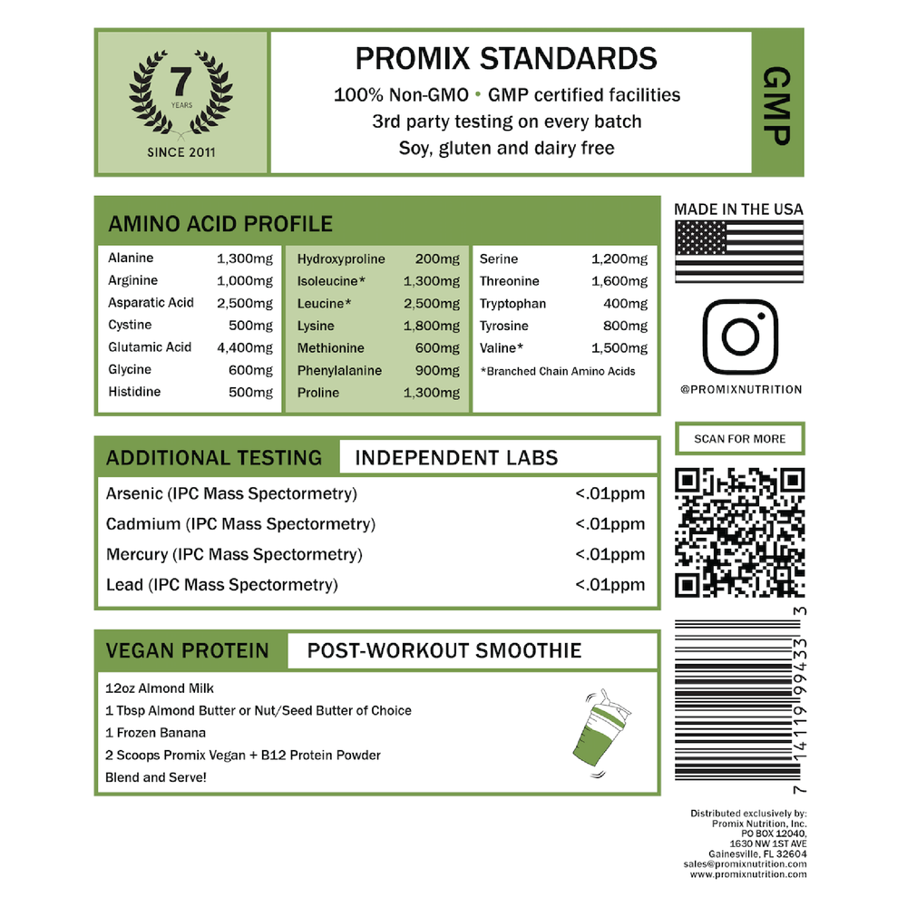 Unflavored Vegan Protein Powder, 5 LB Container