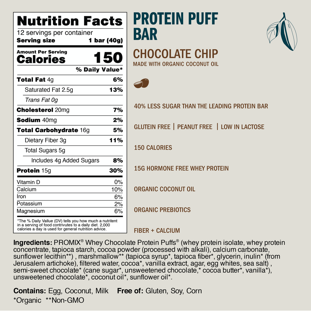 Chocolate Chip Protein Puff Bars